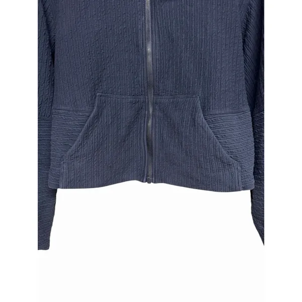 Lululemon Textured Cropped Jacket Zip Up Black Women's Size‎ M/L - Image 5