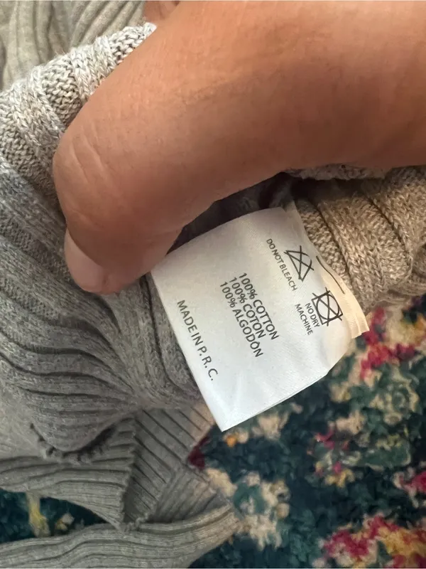 Brandy Melville Ribbed Button-Front Collared Sweater - Gray - Image 8