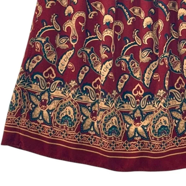 Sag Harbor Vintage Paisley‎ Skirt Red Medium - Image 3
