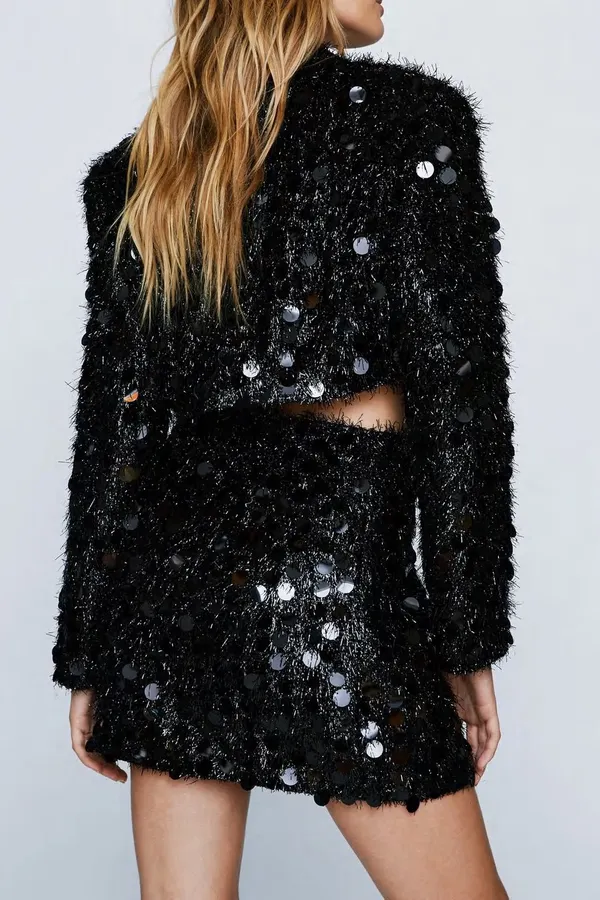 NWT NastyGal Tinsel Sequin Micro Mini Skirt. - Image 3