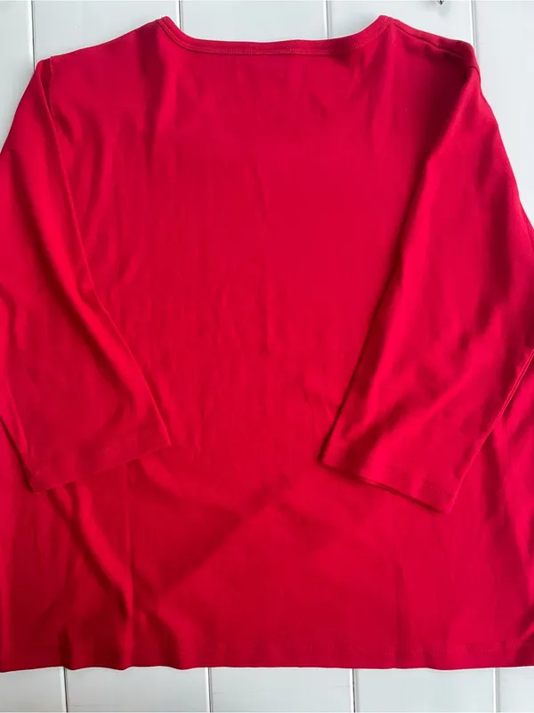 Isaac’s Design Detroit Red Wings Hockey 3/4 Sleeve Rhinestone Top, Size 1XL - Image 7