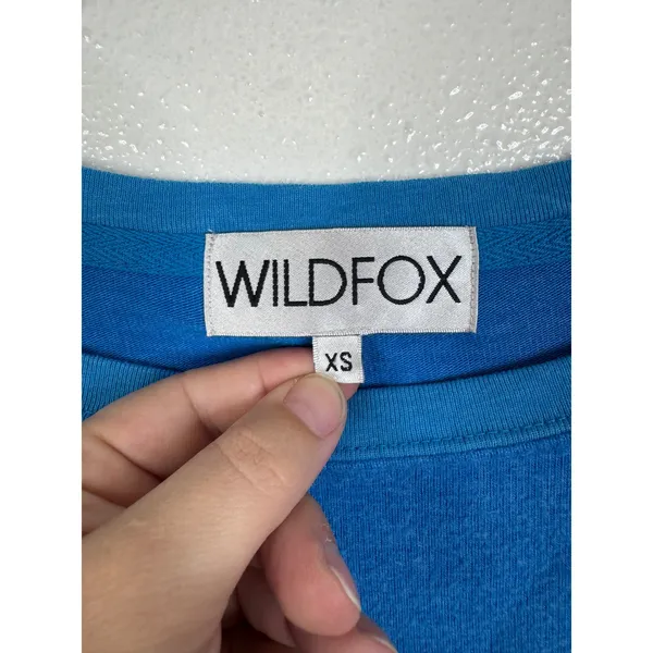 Wildfox Womens Scalloped Heart Sweatshirt Blue Purple XS Pullover Crew Neck - Image 3