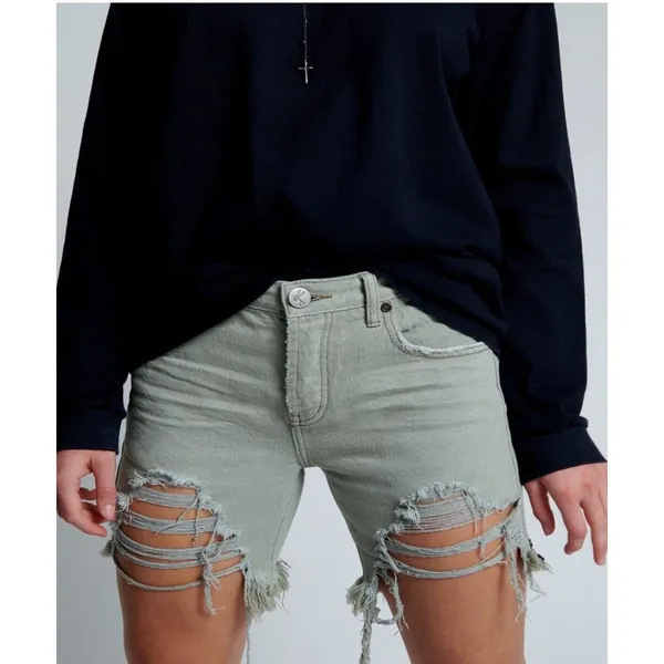 NEW Size 25 Womens One Teaspoon Super Khaki Stevies Slim-Fit Boyfriend Short - Image 3