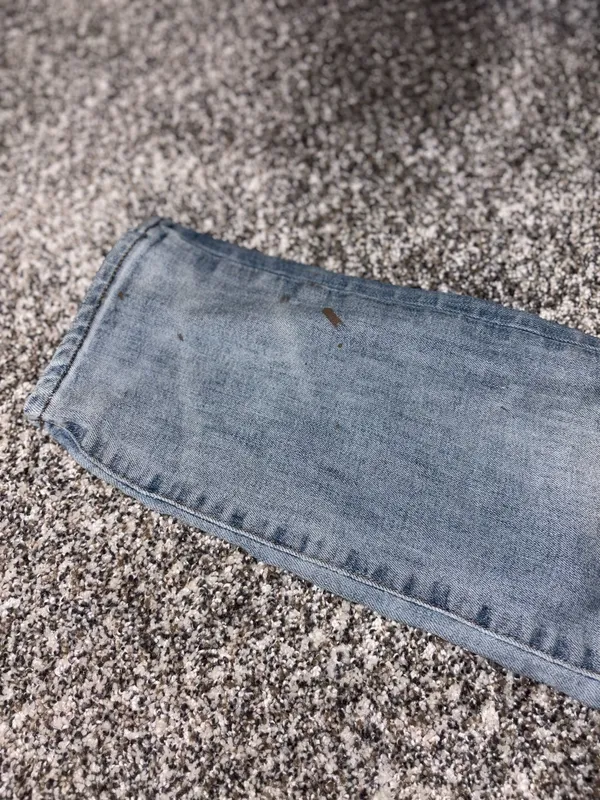 American Eagle Outfitters Slim Straight Light Blue Jeans with Paint Details - Image 4