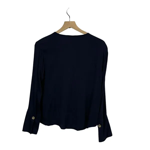 SOMETHING NAVY Pretty Button Through Top - Navy Blue - XS - Image 12
