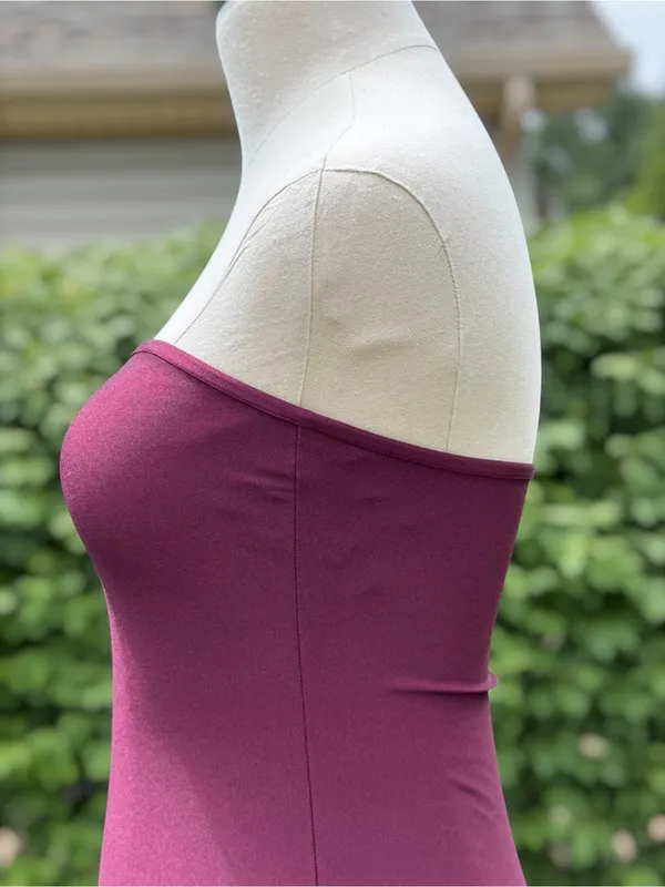 SER.O.YA Merlot Shimmer Glam Strapless Bodycon Mini‎ Dress Cocktail Party Club S - Image 2