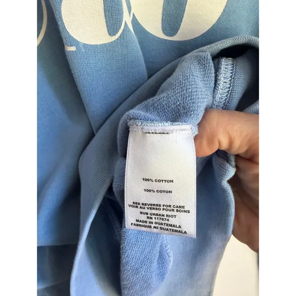 Ciao Distressed Sweatshirt | Faded Blue Beach Pullover | 100% Cotton | Small - Image 7