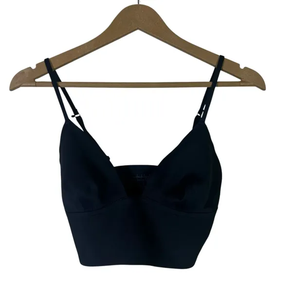 Free People Intimately Solid Brami Bralette Black Minimalist Longline Size S - Image 2