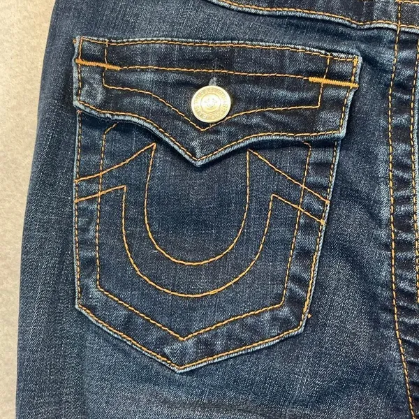 TRUE RELIGION Women’s Jeans Size 27 Blue Halle‎ Mid Rise Capri Distressed Skinny - Image 14