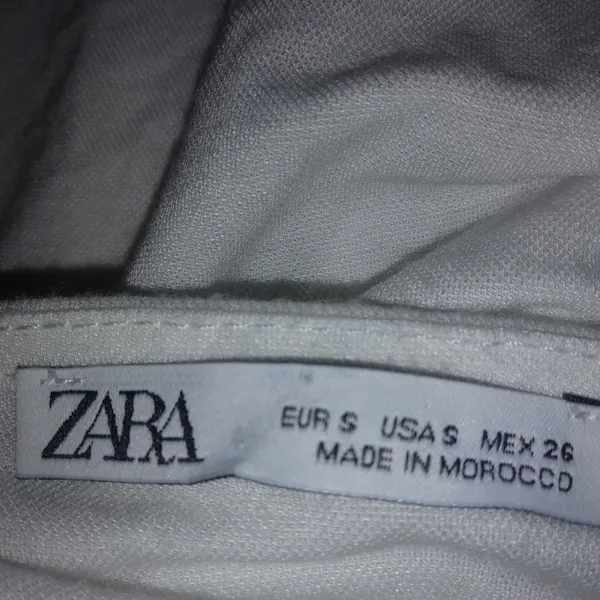 ZARA S White Cotton Wide Ruffle Crop Top - Image 4