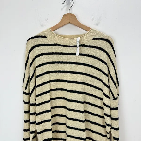 J.Crew Cropped Boucle Rollneck Sweater Striped Cotton Blend Nautical XXL NWT - Image 6