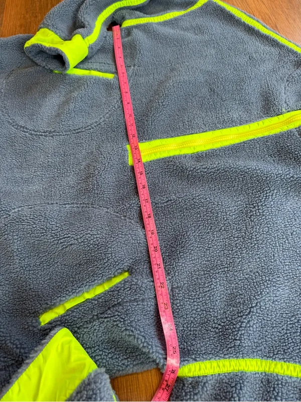 LOVLOV Blue Sherpa Half-Zip Pullover with Neon Yellow Accents - Image 5