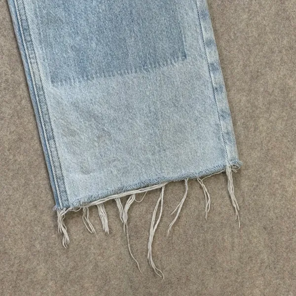 PacSun 90s Boyfriend Patchwork High Rise Jeans Light Wash Raw Hem Size 24 Y2K‎ - Image 7
