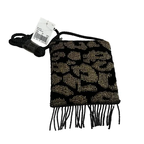 Velvet Beaded Leopard Mini Crossbody Shoulder Bag - Image 2