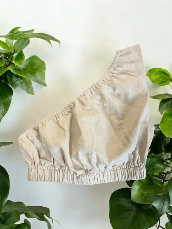 Petal And Pup NWT Ellen Top In Beige One Shoulder Top Size 8 Linen Blend - Image 2