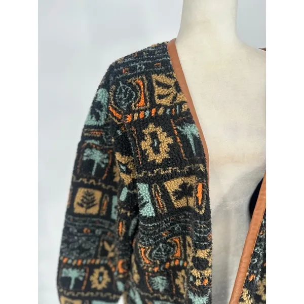 Acoa Sherpa Cardigan Jacket Boho Outdoor Oversized Hiking Women's Size‎ Large - Image 2
