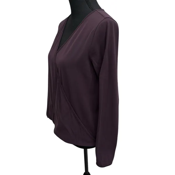 Lululemon Full Freedom Long‎ Sleeve Wrap Top Pullover Nulu Black Cherry Purple 8 - Image 3
