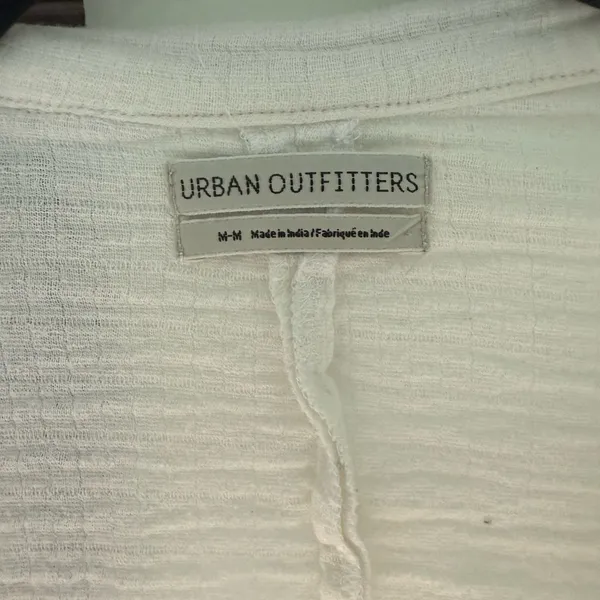 Urban Outfitters Blouse Top Womens Small Cropped White Wrap Short Sleeve - Image 7