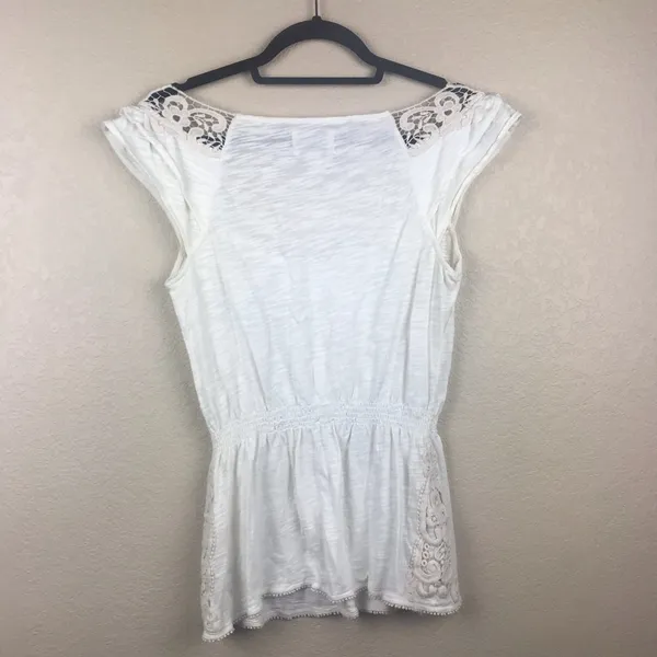 Anthropologie Crochet White Deletta Blouse - Image 3