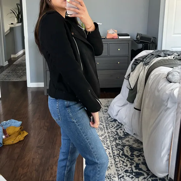 NWT Black Suede Moto Jacket Size M - Image 6