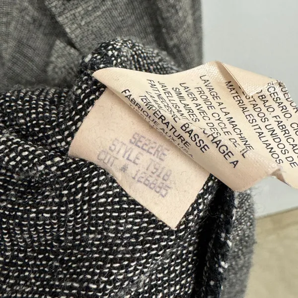 Eileen Fisher Italian Fabric Linen Blend Button Down Shirt Grey Lg Lagenlook - Image 10