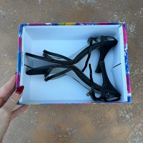 Chinese Laundry Women's Jordan High Heel Strappy black satin sz 8 - Image 7