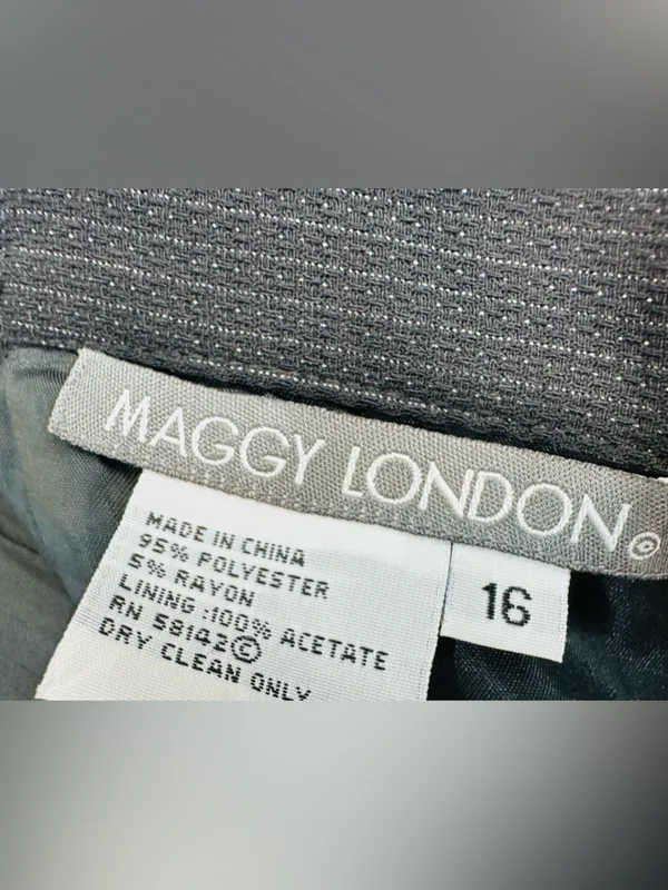 Maggy London Black Pinstripe Wide-Leg Pants - Image 9
