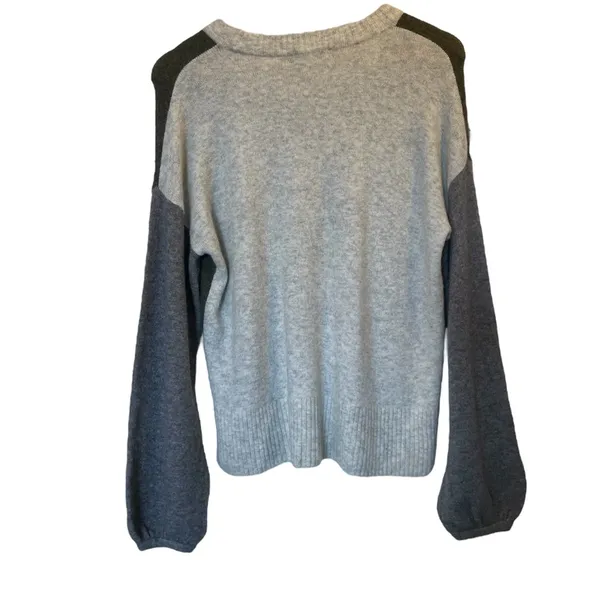 MADEWELL Olive Green/Gray/Beige Merino/Alpaca Wool Blend Crew Neck Sweater Small - Image 5