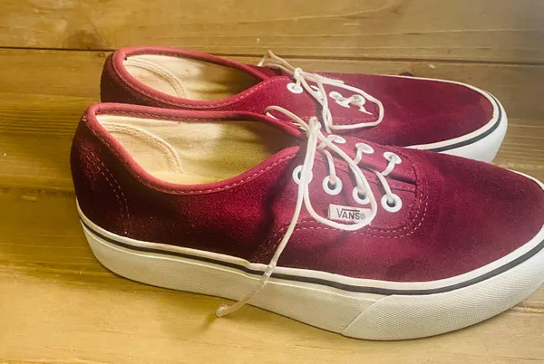 Vans Authentic Originals Unisex Red Canvas Lace Up Sneakers Shoes men's size 6 women size 7.5 red burgundy 30 - Image 3