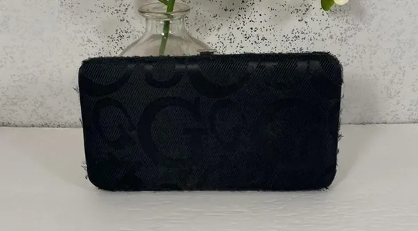 Guess Black Logo Cloth Flat Style Wallet - Image 4