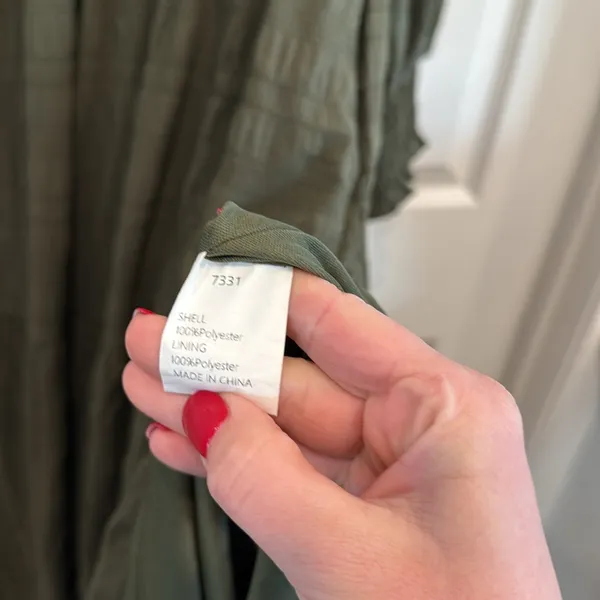 Kirundo smocked olive green long sleeve maxi dress - Image 7
