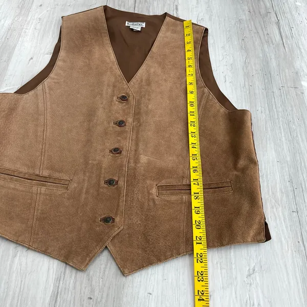 Gallagher Vintage Brown Genuine Leather Vest Medium Women’s Western Boho Biker - Image 9