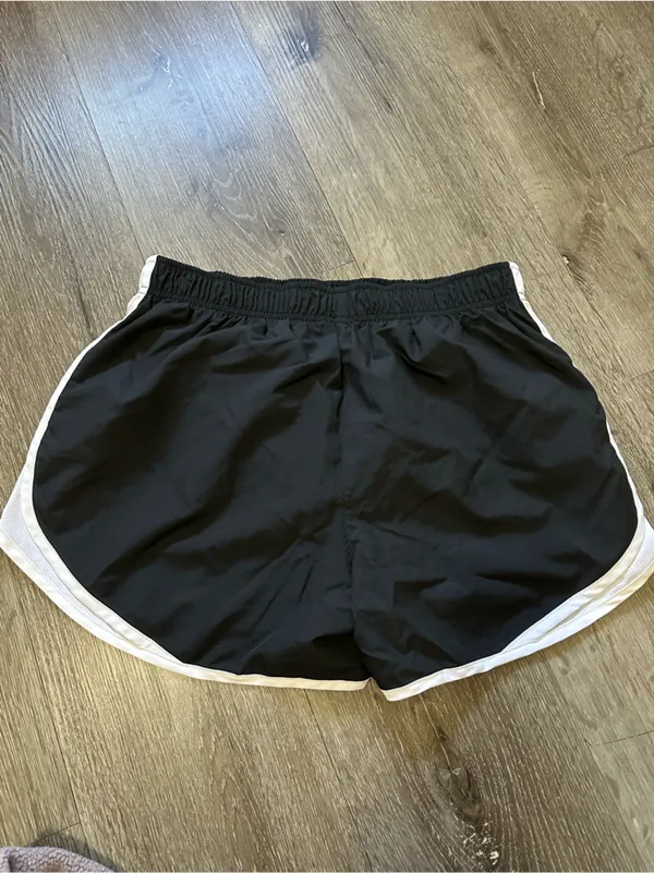 Nike Black Volleyball Running Shorts with White Trim - Image 5