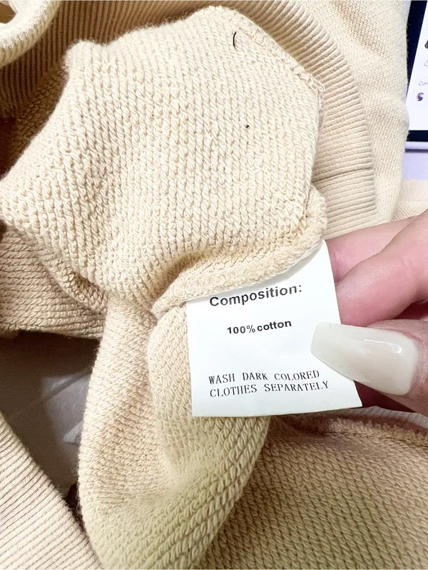 LVLS Levels Embossed Cropped Hoodie in Nude - Image 10