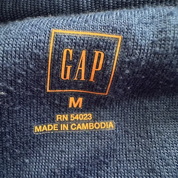 GAP Women’s Blue 1/4 Zip Fleece Pullover Mock Neck Long Sleeve M - Image 3