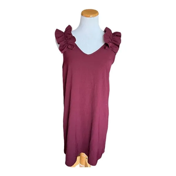 Womens Anthropologie Entro Ruffle Shoulder Gather Around Mini Dress - Sz S - Image 2