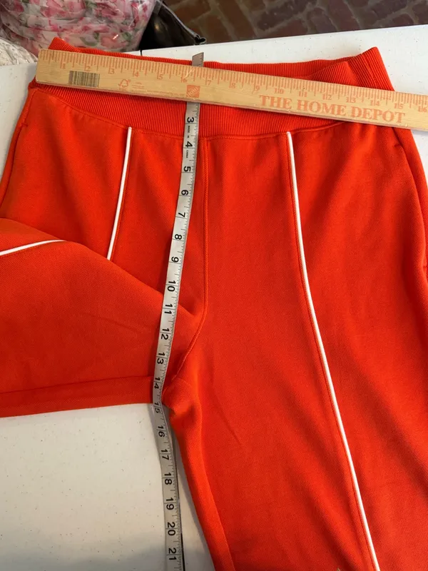 SPANX air essentials pique straight track pants in poppy size medium sporty work - Image 8