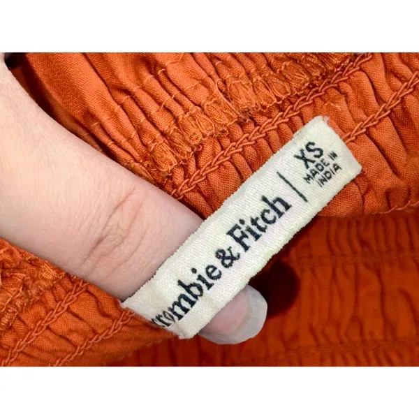 Abercrombie & Fitch Rust Orange Smocked Tiered Sleeveless Mini Dress Womens XS - Image 4
