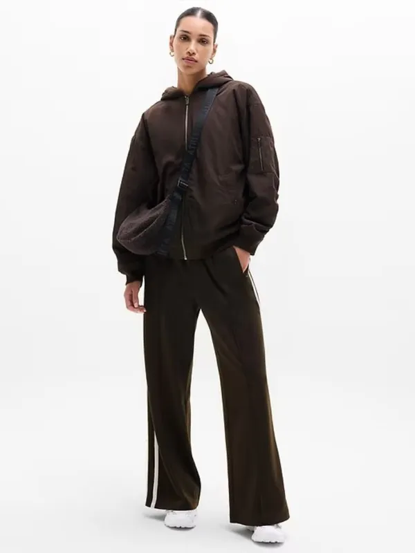 New Athleta S Upfield Bomber Jacket Truffle Brown Small Regular - Image 2