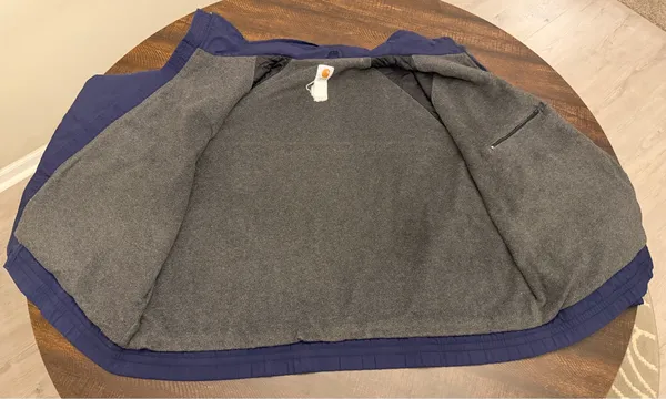 Vintage Carhartt Jacket Fleece Lined Mens Made In USA Blue Full Zip-2XL - Image 9