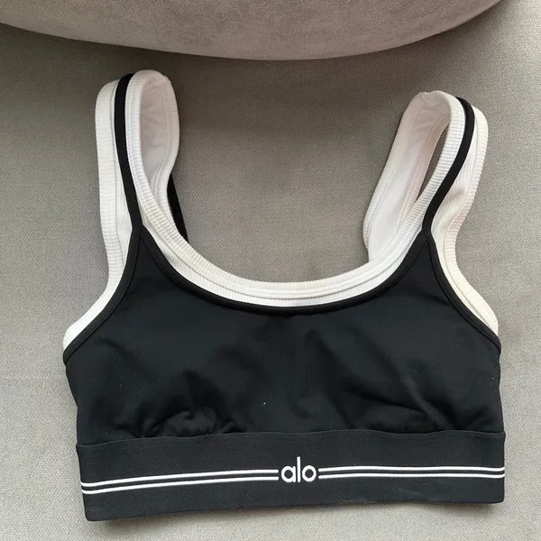 Alo Yoga Airbrush Better Together Bra Black/White XS - Image 2