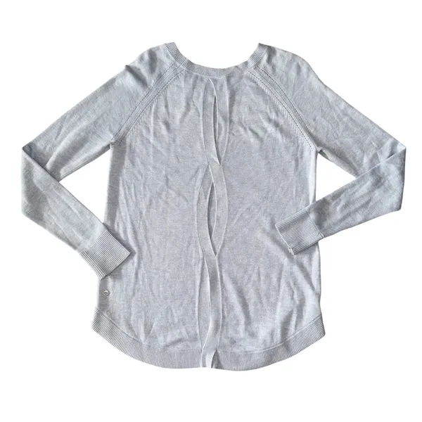 Lululemon Open Mind Open Heart Split Back Sweater Light‎ Blue Size 6 - Image 5