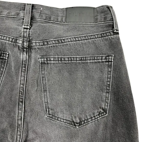 PISTOLA Alexa High Rise Flare‎ Jeans 28" Black Split Hem Goth Grunge Minimalist - Image 11