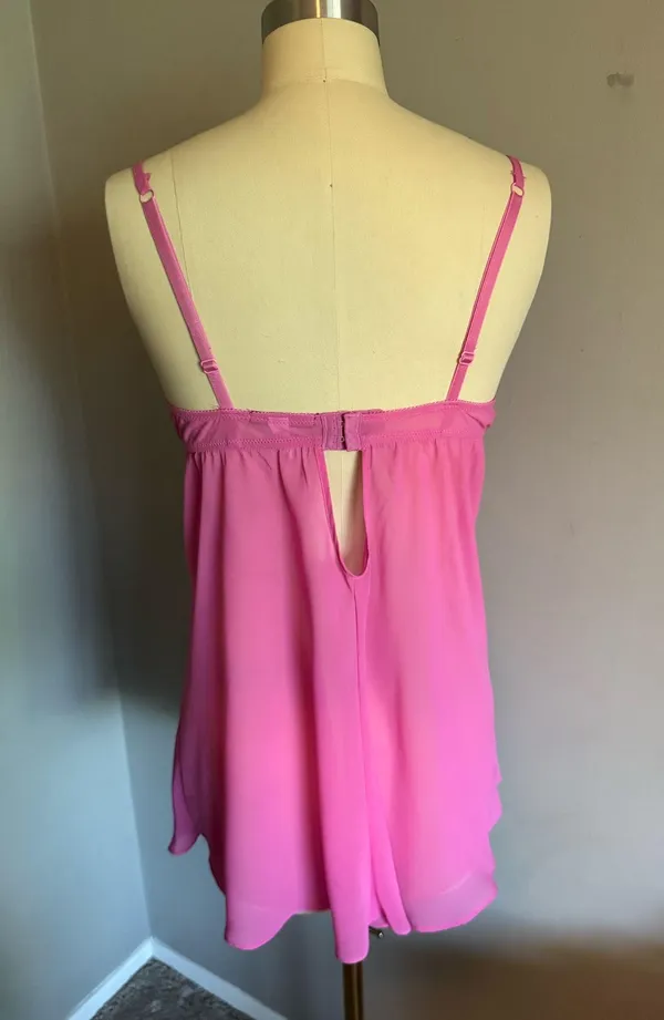 Pink Ruffle Babydoll Slip Dress - Image 2