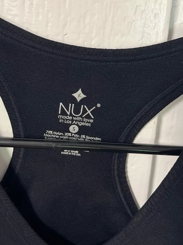 NUX Active 3 Piece Black Seamless Workout Set Tank Sports Bra 2 Leggings Size S - Image 10