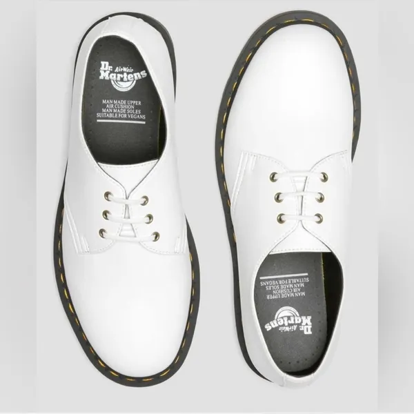 Dr. Martens 27214 Vegan Oxford Shoes Men's Size 6 Women's Size 7 White Leather - Image 9