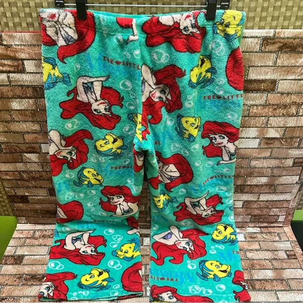 Disney Ariel and Flounder Women’s Pajama Pants - Red and Blue - Image 7