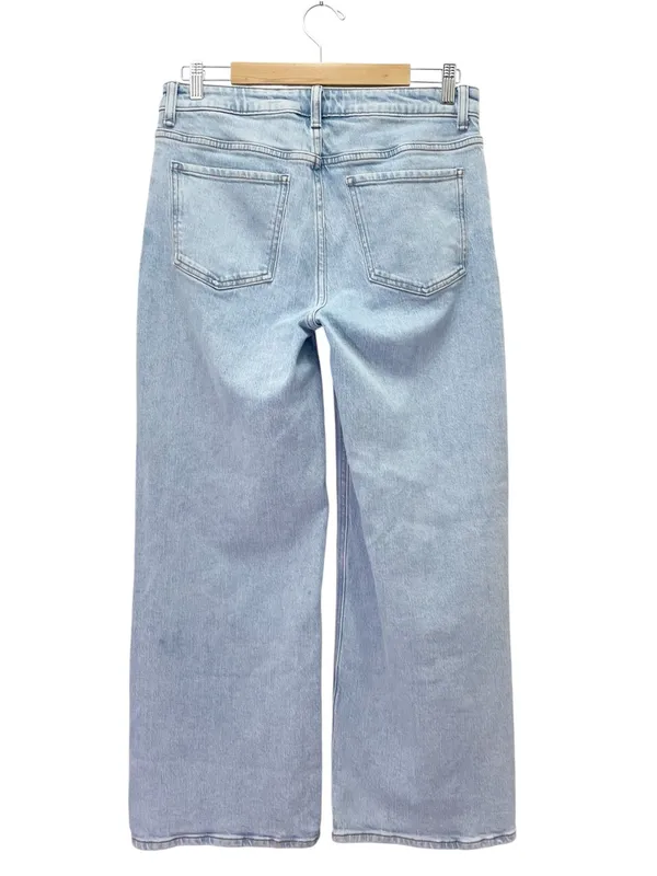 Quince Luna Stretch Relaxed Straight Jeans Sz 30 Cool Blue Mid Rise 28” Inseam - Image 3