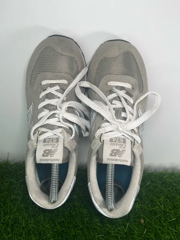 New Balance 574 Classic Gray White Men’s Size 7 Suede ENCAP Sneaker - Image 5
