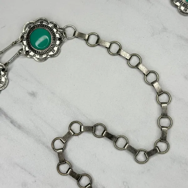 Flower Concho Western Turquoise Enamel Belt OS ✨ - Image 10